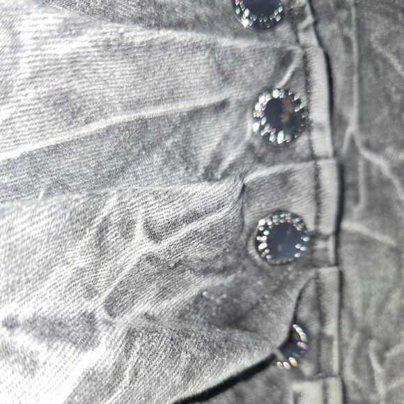 Retrofete Willa Gray Denim Sheath Mini Dress Large Acid Wash Grunge - Picture 4 of 6